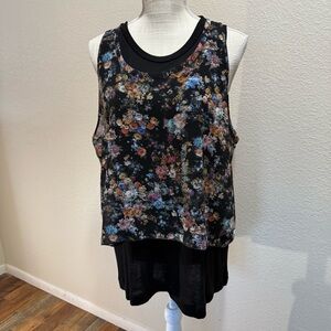 MNG Collection - Floral Print Layered Sleeveless Tank Top - NWT - Size XL